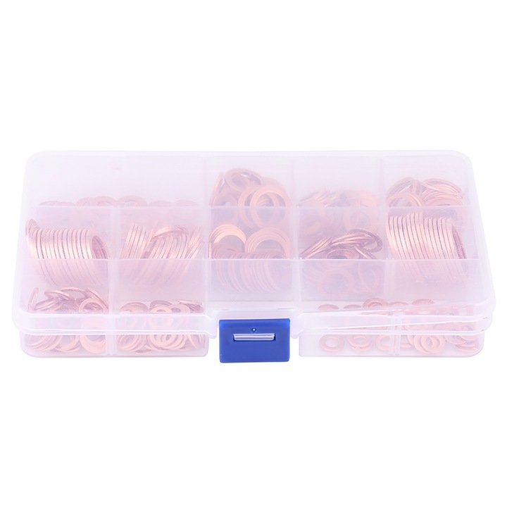 Set 280 bucati garnituri din cupru, 12 dimensiuni, cu cutie de depozitare, Enforose