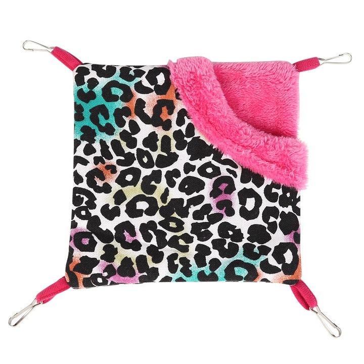 Culcus pentru animale Enforose, hamac dublu, imprimeu vaca, 30x30cm