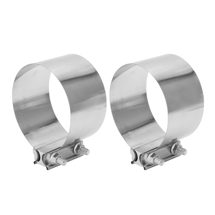 Комплект от 2 броя скоби за изпускателна тръба от неръждаема стомана, Enforose, челно съединение, устойчива на течове скоба за изпускателна лента за кола