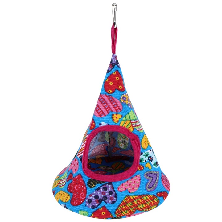 Hamac pentru animale mici Enforose, cu design Taper, pentru joaca si somn, culoare inima, dimensiuni 30x30cm