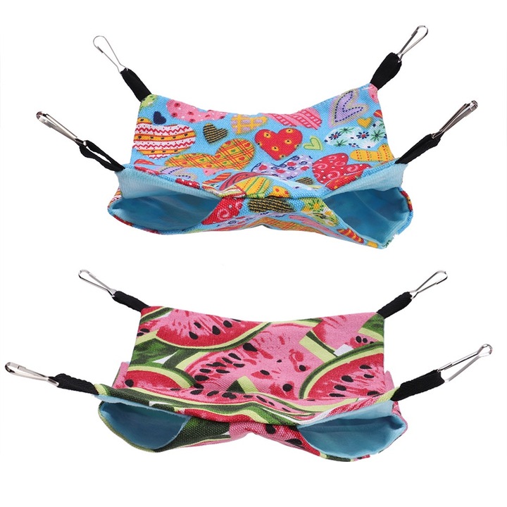 Culcus pentru hamster, Enforose, set 2 piese, hamac din panza, colorat