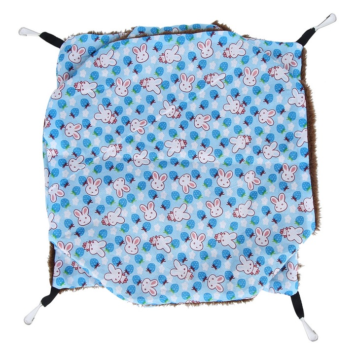 Culcus pentru animale Enforose, hamac cu 3 straturi, forma draguta, albastru