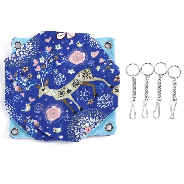 Culcus pentru animale Enforose, hamac suspendat cu doua straturi, respirabil, pentru hamster si porcusor de Guineea, tip A