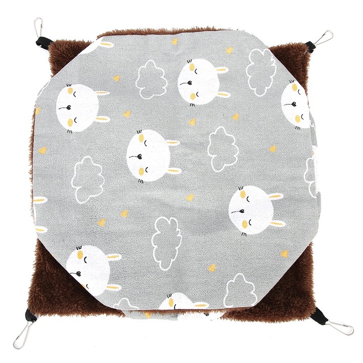 Culcus pentru animale Enforose, hamac cu 3 straturi, pentru hamsteri si veverite, multicolor, dimensiuni 30x30cm
