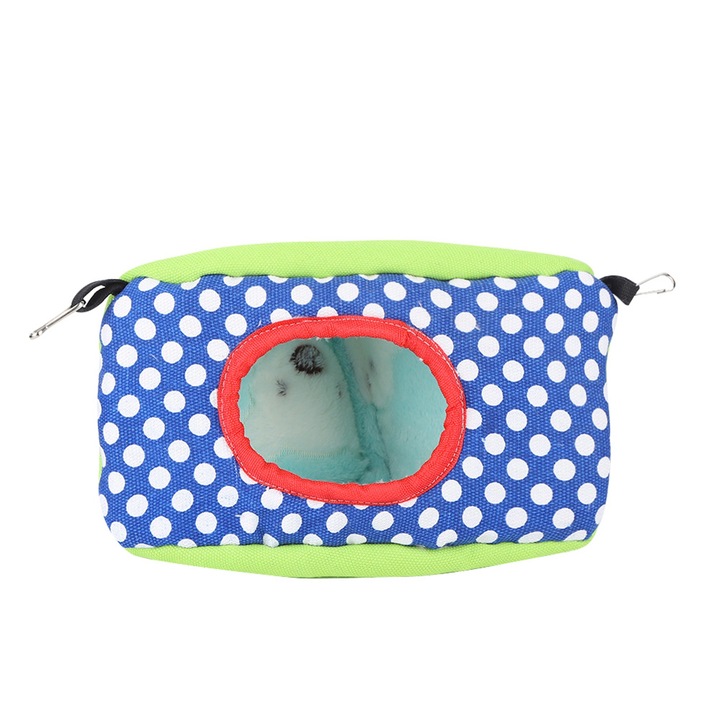 Triunghi Tort felie Cuib pentru animale de companie Hamac agatat Casa hamster Cusca veverita Jucarie (punc albastru regal)