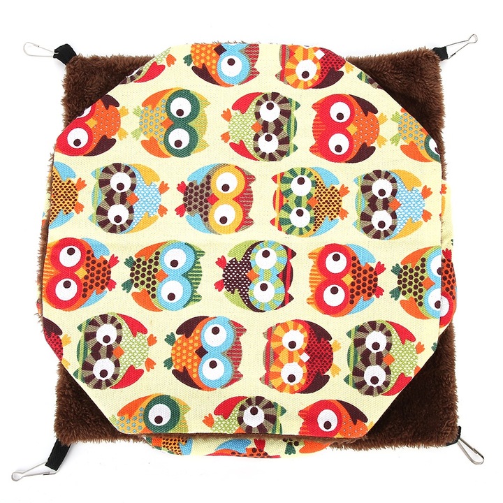 Culcus pentru animale Enforose, hamac cu 3 straturi, pentru hamsteri si veverite, multicolor, dimensiuni 30x30cm