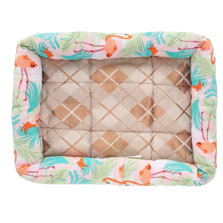 Culcus pentru animale Enforose, model cu pasari, moale, racoros, dimensiune L