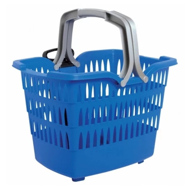 Cos de servire Roto, cu manere telescopice, albastru