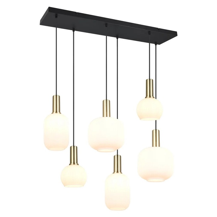Lustra, Trio, alama 6xE27, negru, 10W