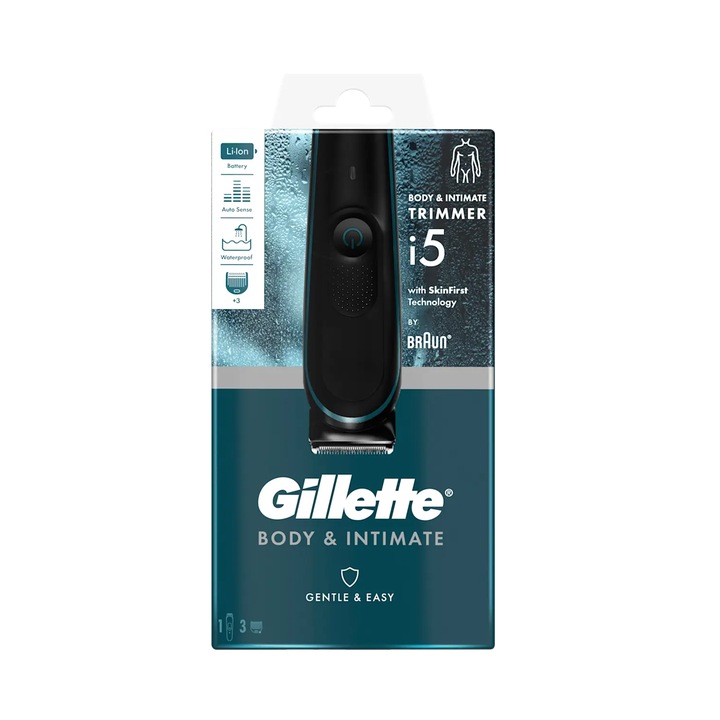 Aparat de tuns intim Gillette Skinfirst pentru barbati I5, cu lame ascutite