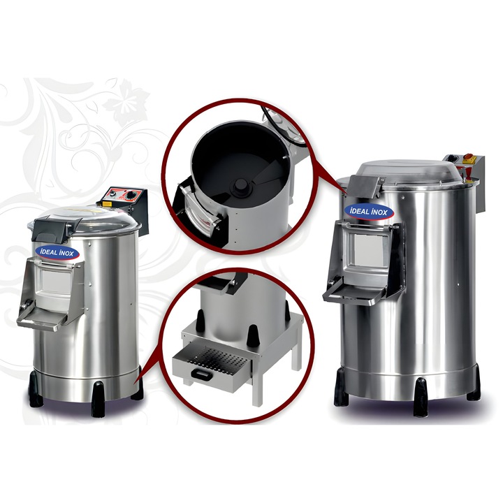 Masina de curatat cartofi morcovi sfecla 10 Kg Ideal Inox 380 V filtru