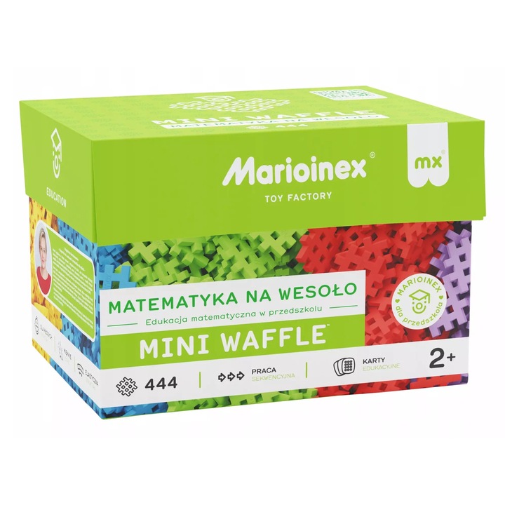 Mario-Inex építőkészlet, Klocki Mini Wafle, 444 db, matematika oktatás, többszínű