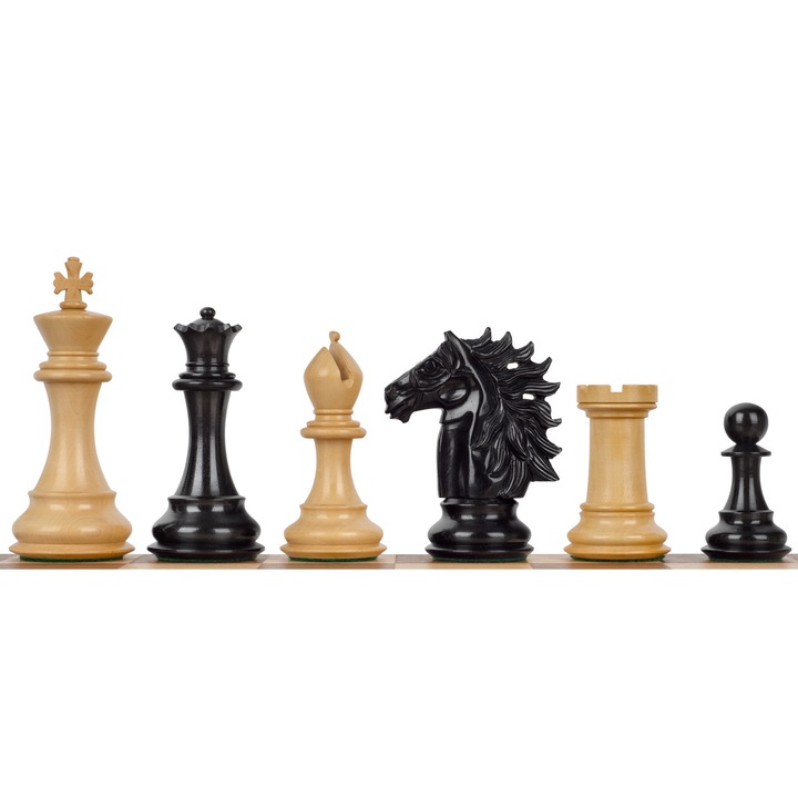 Комплект шахматни фигури Баджо, Sunrise Chess & Games, 4 коня, цвят абанос
