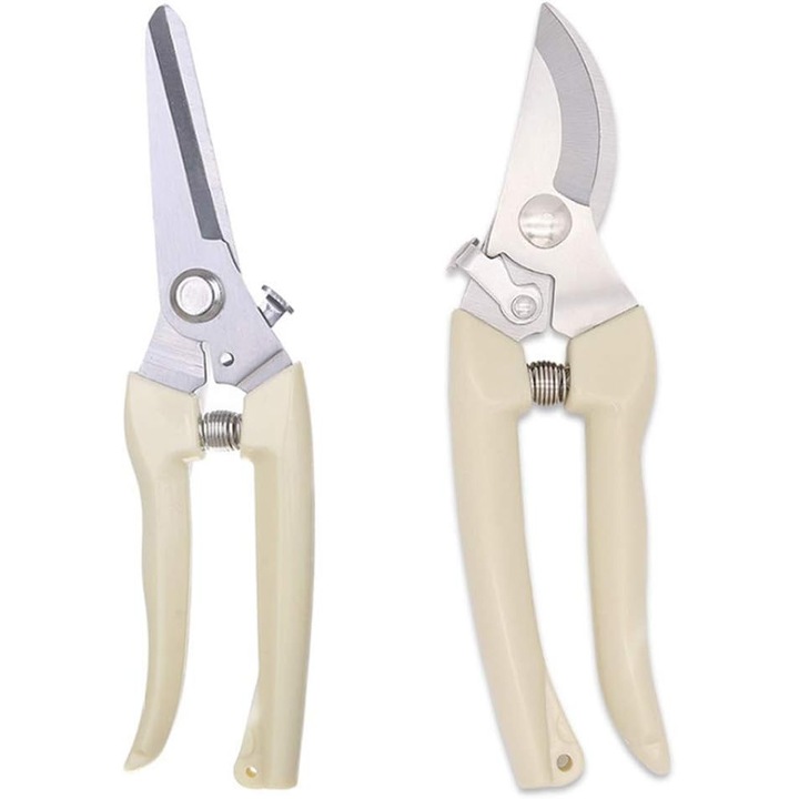 2 db kerti olló készlet, rozsdamentes acél, ergonomikus, 20cm
