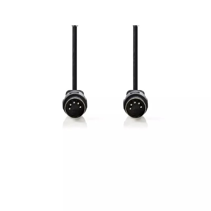 Cablu audio stereo DIN 5p tata - 5p DIN tata 3m negru Nedis CAGL20000BK30
