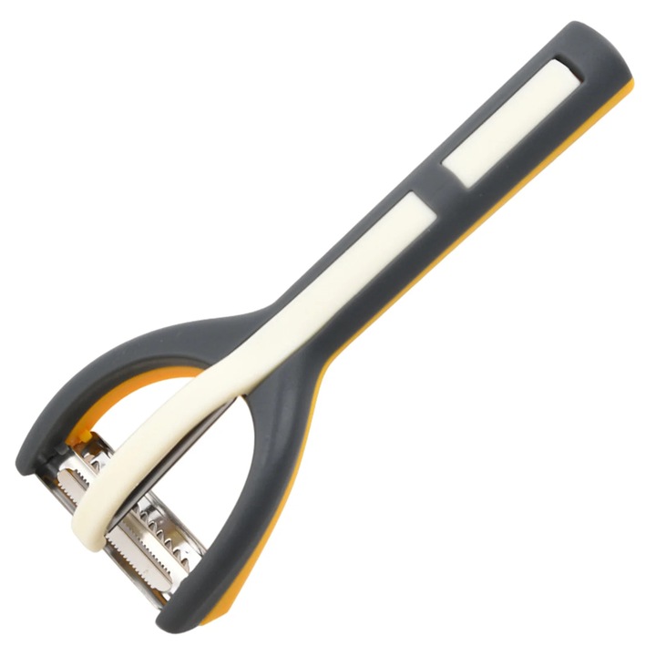 Set 3 piese decojitor razatoare multifunctional YANYXR, inox, maner plastic, gri, 22x5x3cm