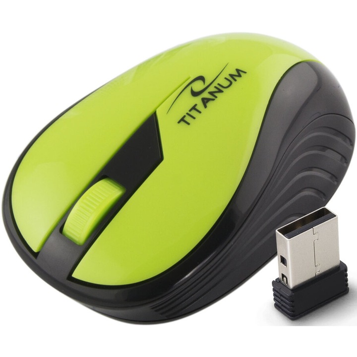 Mouse Titanum TM114G optic verde/negru