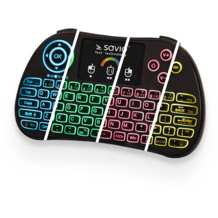 Tastatura gaming Nedis GKBDM110BKUS, USB, iluminare RGB, neagra, set