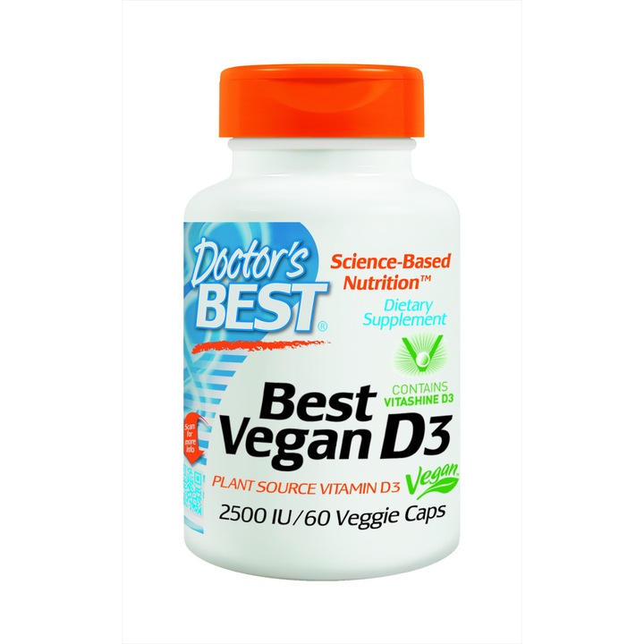 Витамин D3 Веган 2500IU Doctor`s BEST 60 капсули