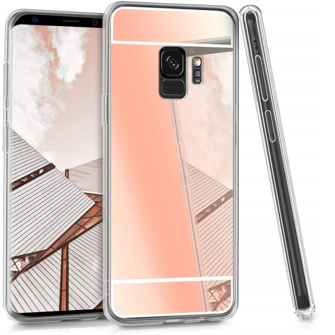 Husa pentru spate super slim oglinda mirror Samsung Galaxy S9 ROSE