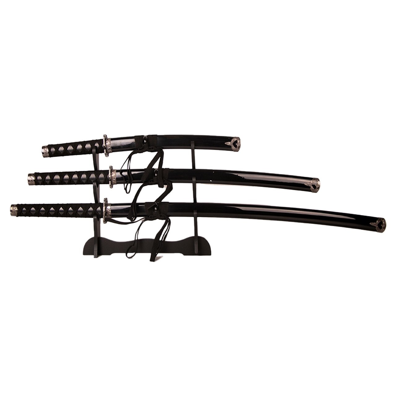 Set 3 sabii de samurai pe suport, Negru - eMAG.ro
