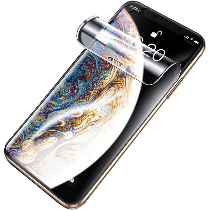 Folie Display Transparenta pentru HTC U11, protectie Infinity Enterprise pentru ecran telefon Fata din Hydrogel, Flexibil, lipire Completa, Silicon, Set complet pentru Instalare rapida