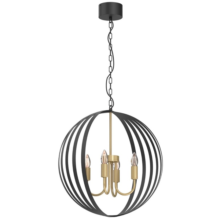 Полилей Luminex, Sparkle, 4xE14 15W, черно-златист