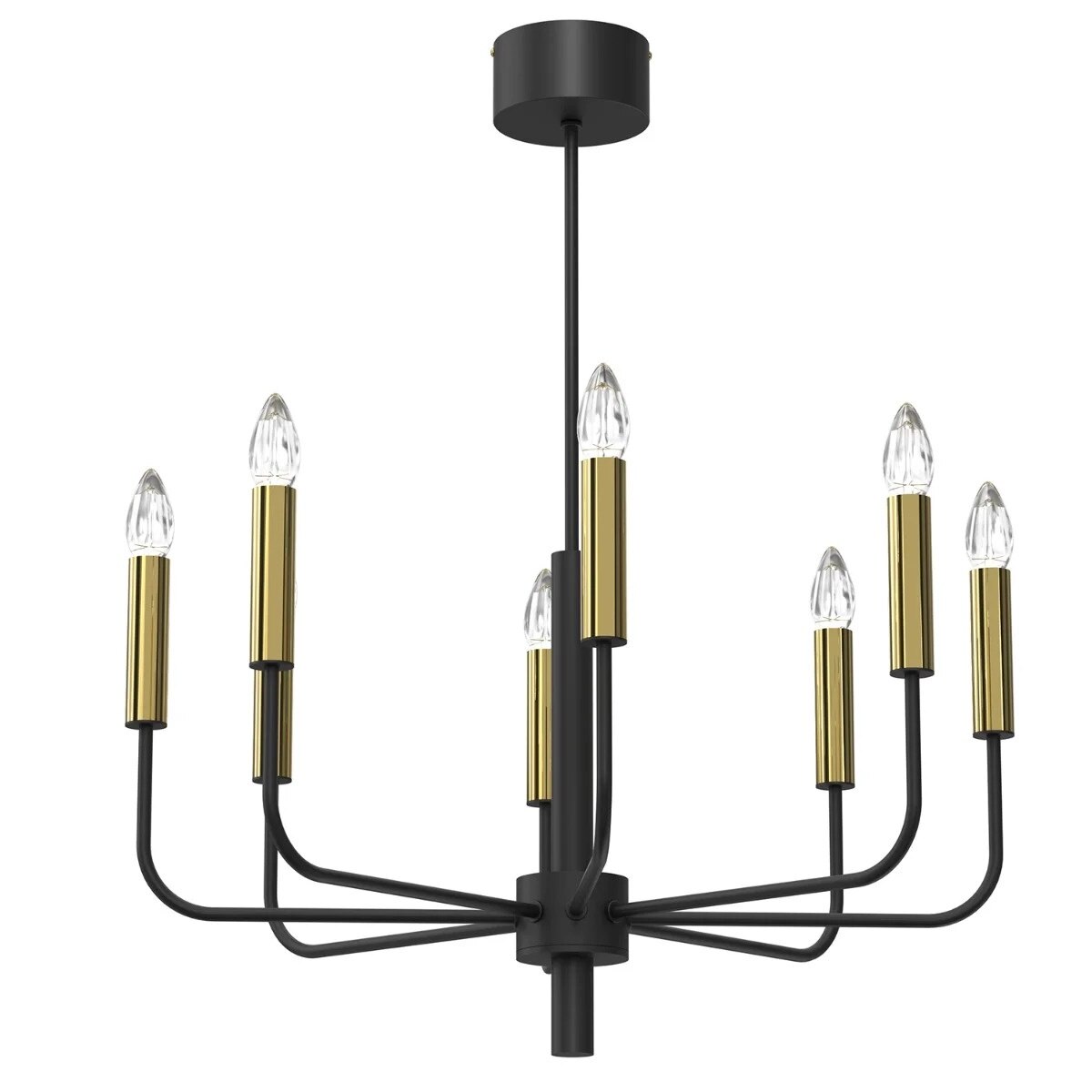 Lustra Luminex Akasya, negru-auriu, 8xE14, 15W - eMAG.ro