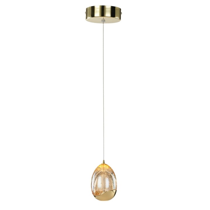 Italux Huelto LED полилей, модерен, златен, 1x30W