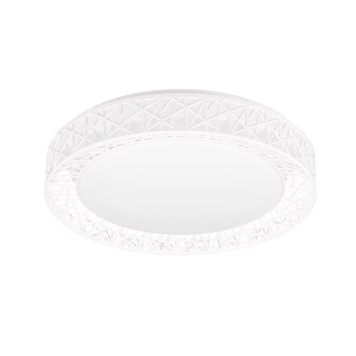 Plafon ozdobny LED 40W, 48cm, alb, set cu telecomanda
