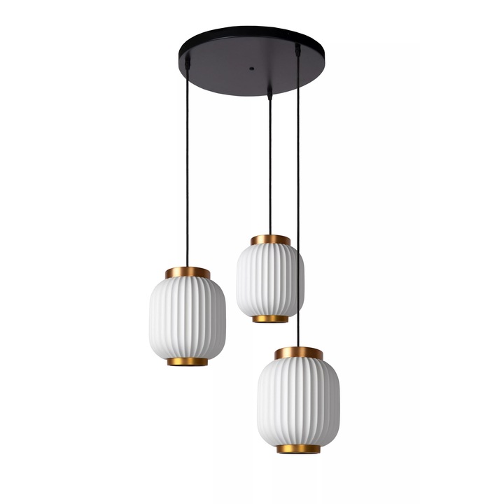 Lustra GOSSE, alb cu auriu, 3xE27, 40W, Lucide