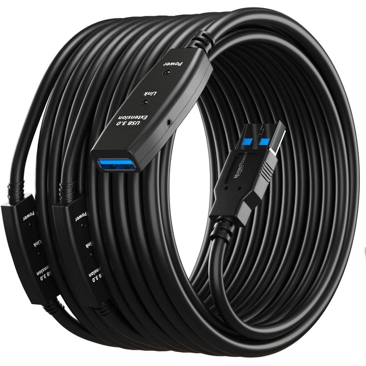 Удължителен кабел MutecPower, USB, 20 метра