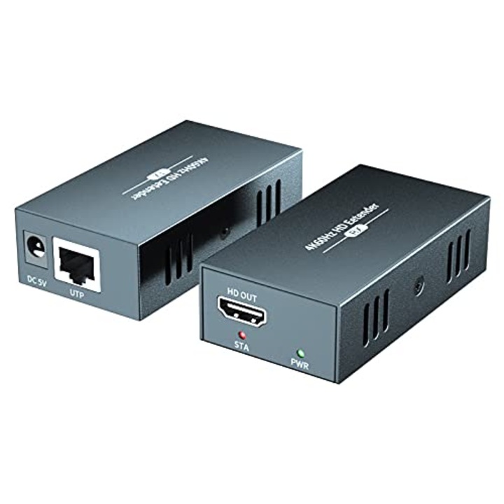 PWAYTEK HDMI удължител, 4K, 17.6x12.1x3.9см