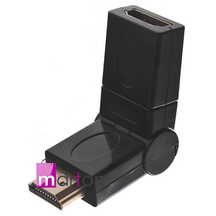 Въртящ се HDMI адаптер Martom 360, черен
