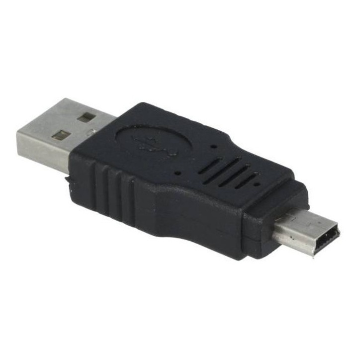 Adaptor USB 2.0 USB A tata - mufa tata USB B mini mufa nichelat VCOM CA412-PB