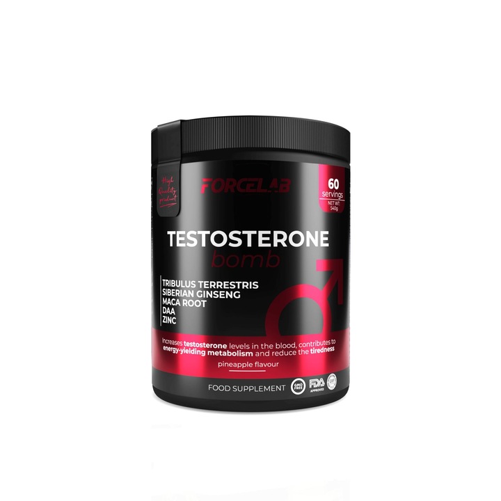 Forcelab tesztoszteronbomba, természetes tesztoszteron- és energiafokozó, 60 adag