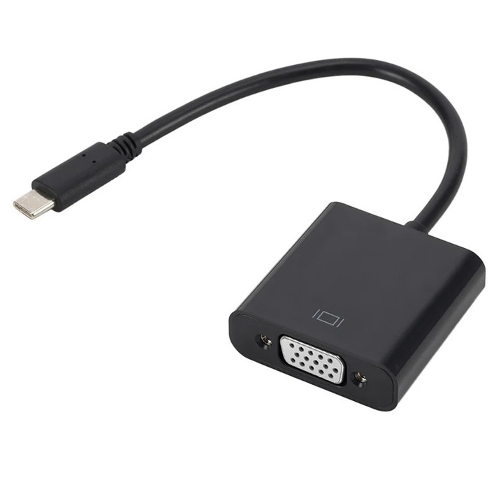 Type-C/Thunderbolt 3 към VGA конвертор, NEXT, USB 3.1, HD/1080P, черен