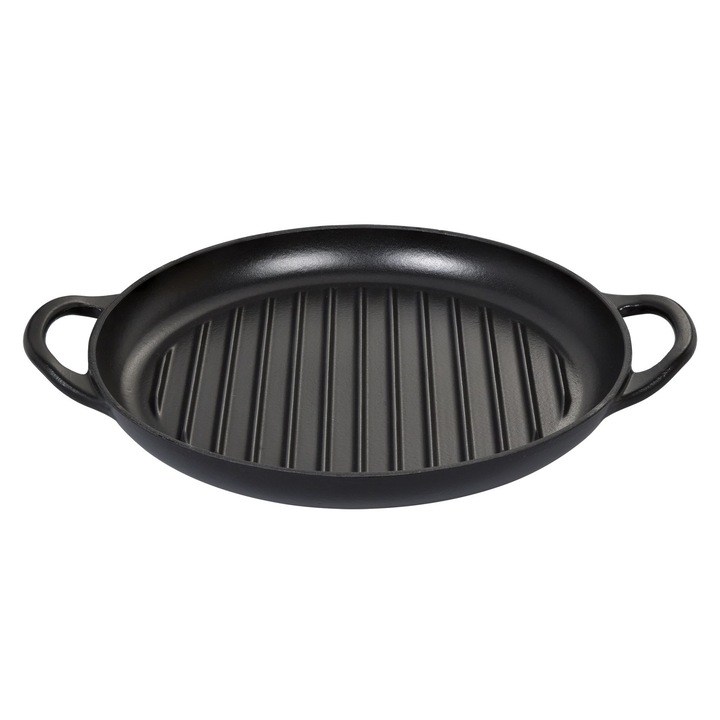 Tigaie grill KUCHENPROFI, PROVENCE, Fonta, Cu doua manere, A30 cm I3, 5 cm