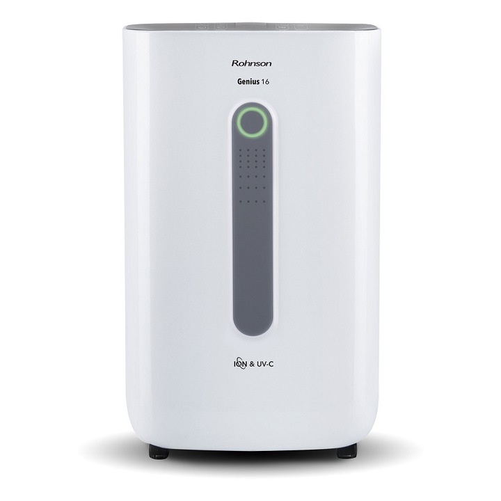 Обезвлажнител Rohnson R-9916W, 16 л / 24 ч, Йонизираща функция, UV лампа, Wi-fi, Резервоар 6.5 л, Бял