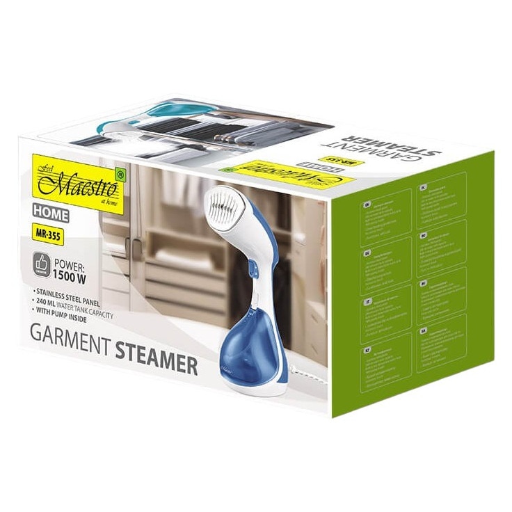 Aparat de calcat cu abur MAESTRO 1500W, alb-albastru