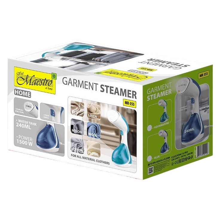 Aparat de calcat cu abur MAESTRO 1500W, alb-albastru