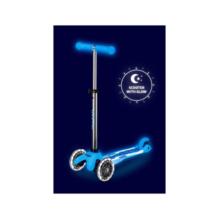 Тротинетка Micro Mini Micro Deluxe Glow LED Plus, Арктическо син