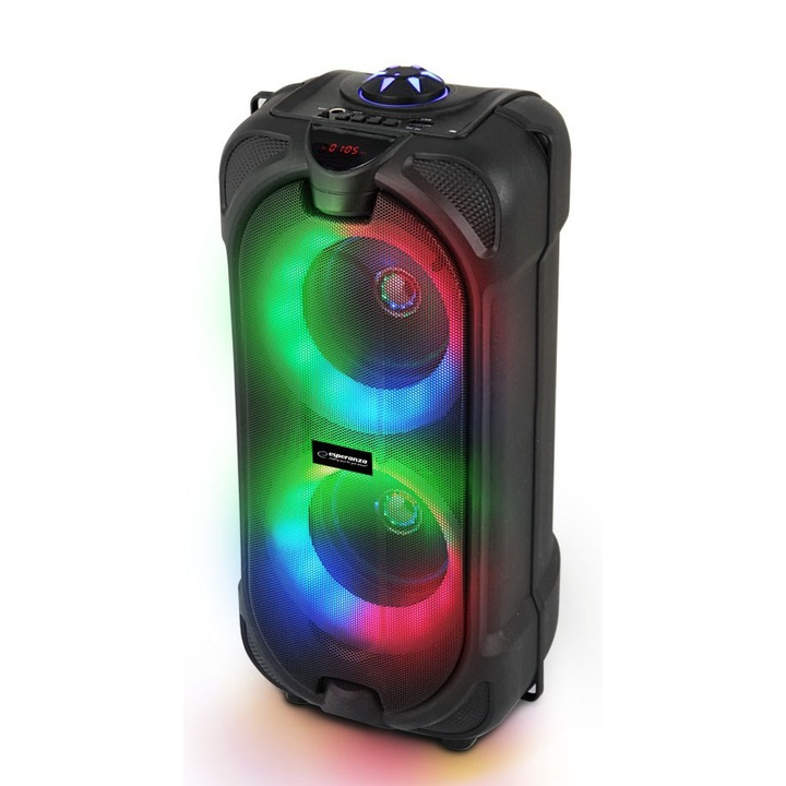 Esperanza Rythm vezeték nélküli Bluetooth hangszóró RGB LED világítással és FM rádióval