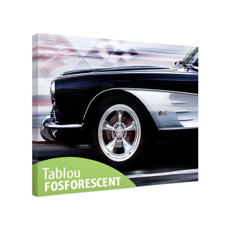 Tablou fosforescent Masina sport, 120x80 cm