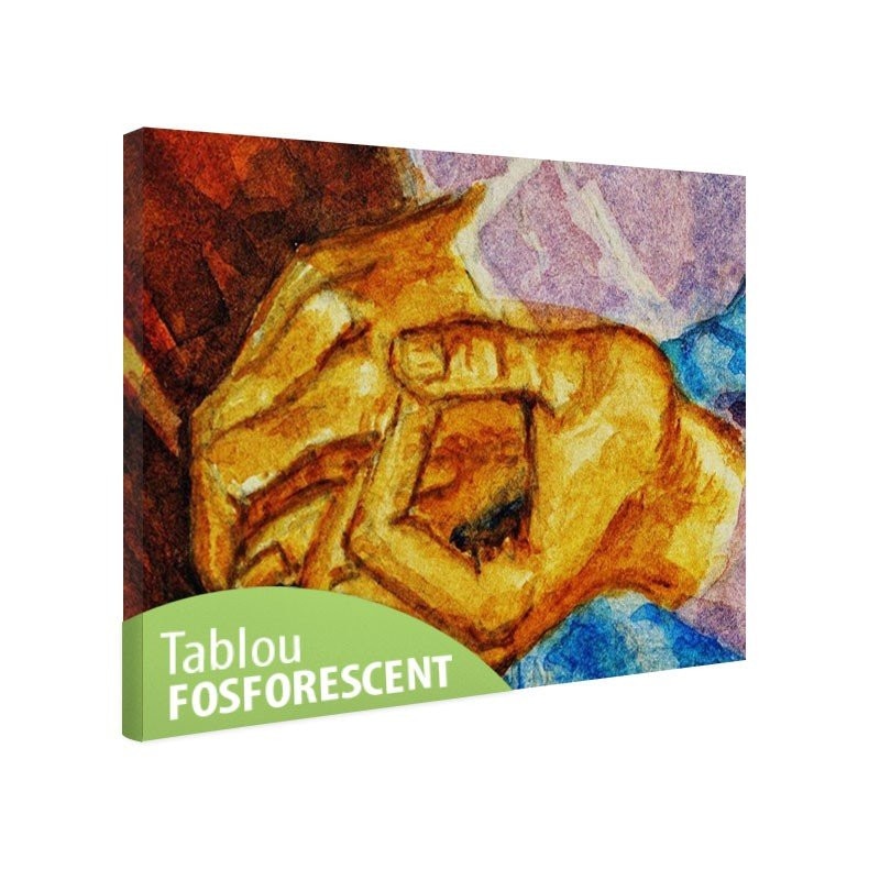 Tablou fosforescent Maini de barbat 80x120cm