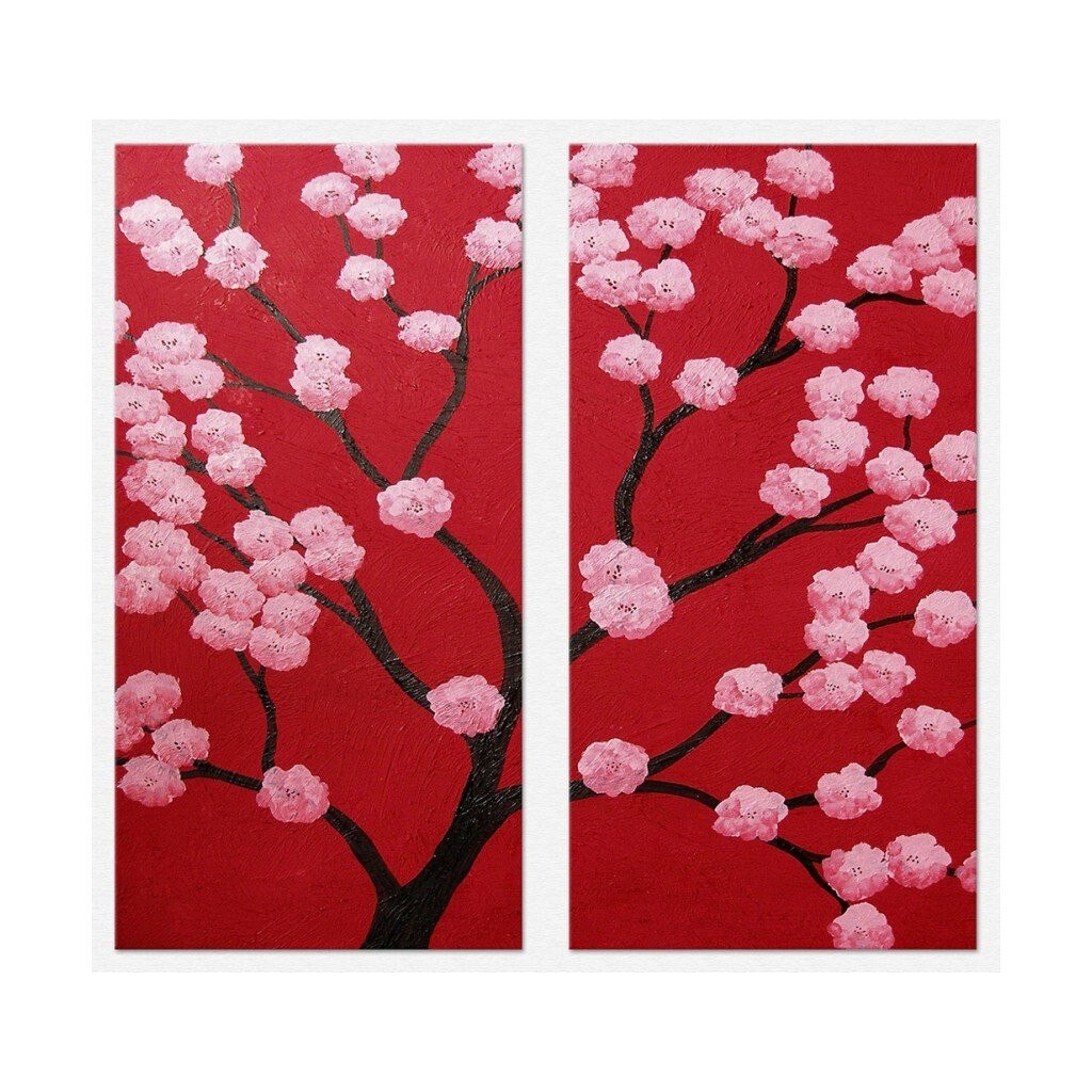 Set tablou 2 piese fosforescent Cires oriental 40x20 cm