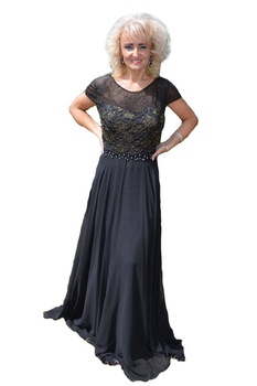 Rochie de nunta din voal combinat cu dantela eleganta,D&J Exclusive, Negru Rochie de nunta din voal combinat cu dantela eleganta,D&J Exclusive, Negru