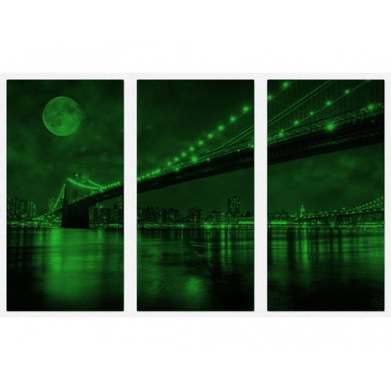 Set tablou 3 piese fosforescent Brooklyn 40x20 cm
