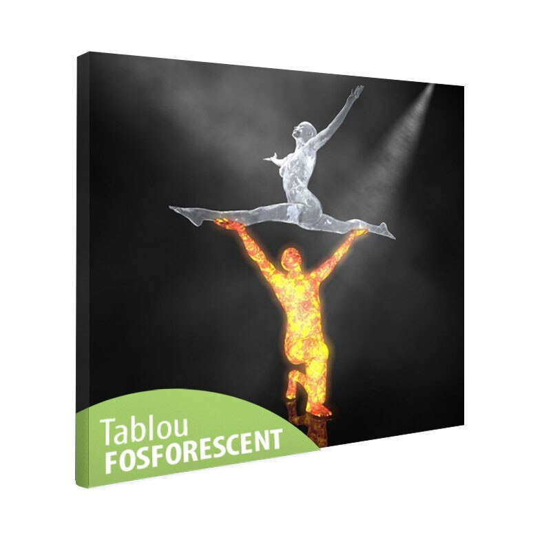 Tablou fosforescent Apa si foc 30x30cm