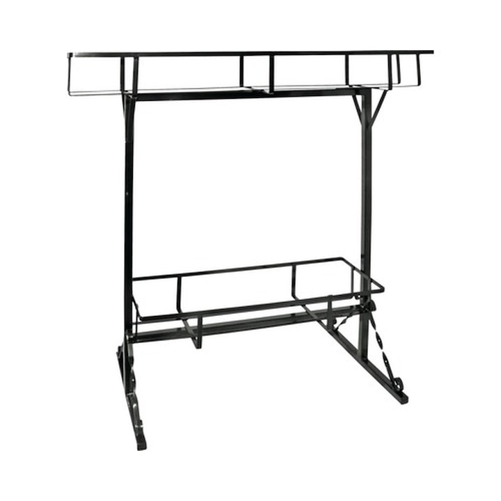 Stativ 2 Jardiniere, 50-80cm - Metal, Negru